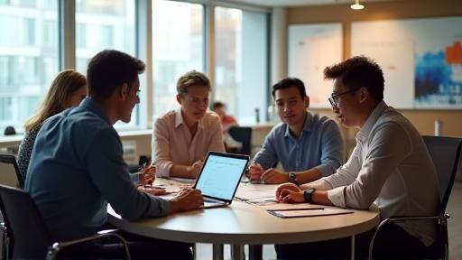 MiraiGaku Innovations team collaborating in modern office